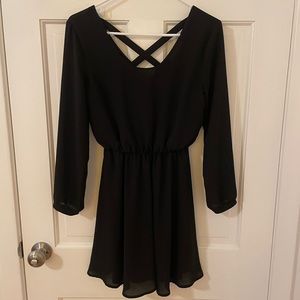 Lush Women Black Long Sleeve Dress - Size XS